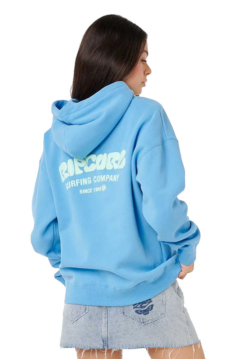 Rip Curl Surf Puff Heritage Hoodie - Azure Blue- Back
