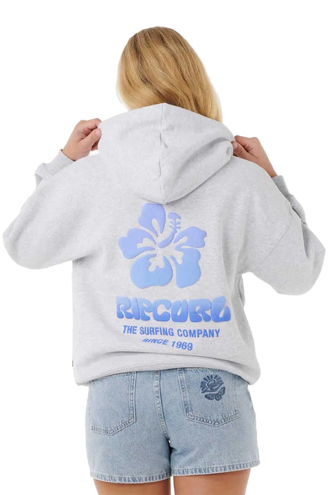 Rip Curl Surf Puff Heritage Hoodie - Grey Marle - Back
