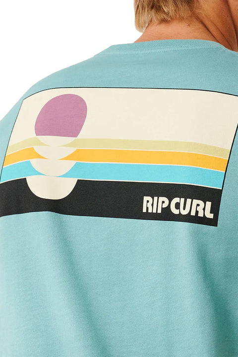 Rip Curl Surf Revival Peaking Tee - Dusty Blue - Back Closeup