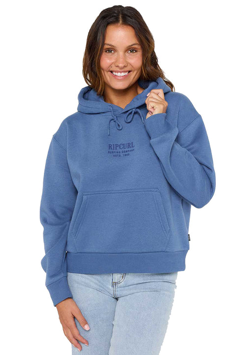 Rip Curl Surf Staple Relaxed Hoodie - Moonlight Blue- Front
