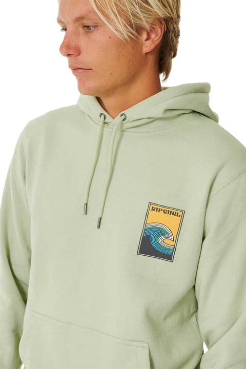 Rip Curl Saltwater Culture Hays And Fazed Hoodie - Sage - Chest Closeup