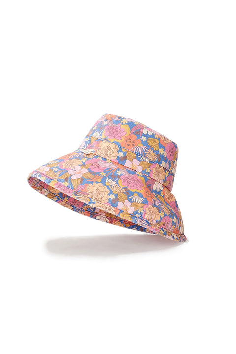 Rip Curl Tres Cool UPF Sun Hat - Hot Pink- Front with side lifted