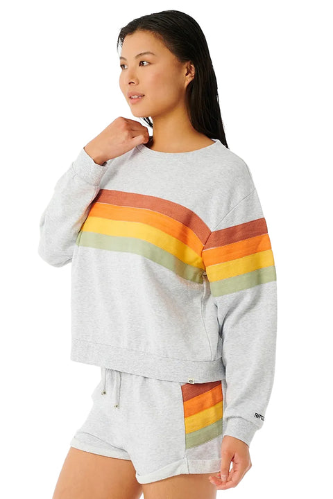 Rip Curl Trippin Crew - Light Grey Heather - Side