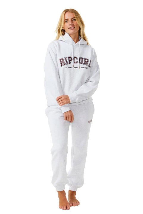 Rip Curl Varsity Hoodie - Grey Marle / Plum - Full