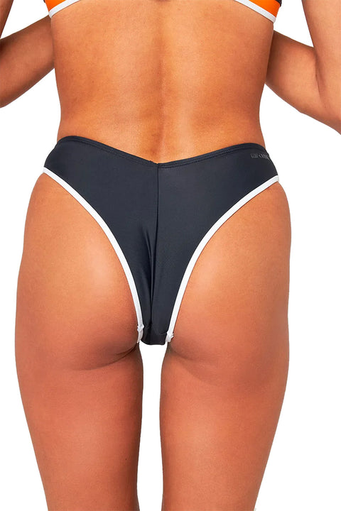 Rip Curl Victoria Vegara 80's Hi Leg Skimpy Coverage Bikini Bottom - Black - Back