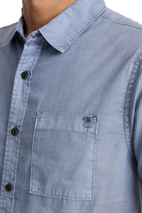 Roark Made To Fade SS Woven - Washed Slate- Close up on front pocket