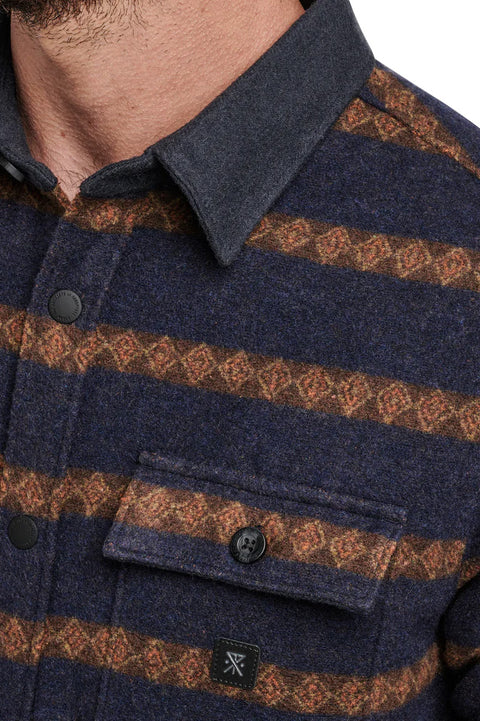 Roark Revival Nordsman Flannel - Dark Navy 2 - Closeup