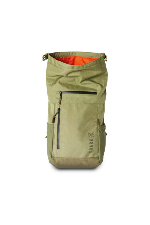 Roark Passenger 27L 2.0 Backpack - Light Army - Roll Top Open