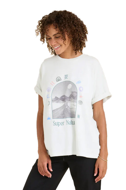 Roark Revival Super Natural Oversized Tee - Mist- Close up on front