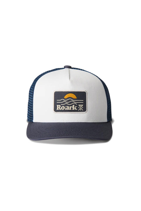 Roark Station Trucker Hat - White / Navy - Front