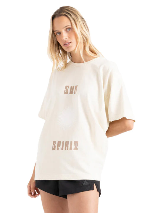 Roark Sun Oversized Tee - Bone- Front