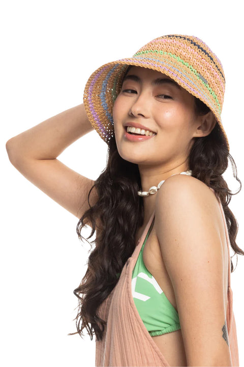 Roxy Candied Peacy Sun Hat - Natural