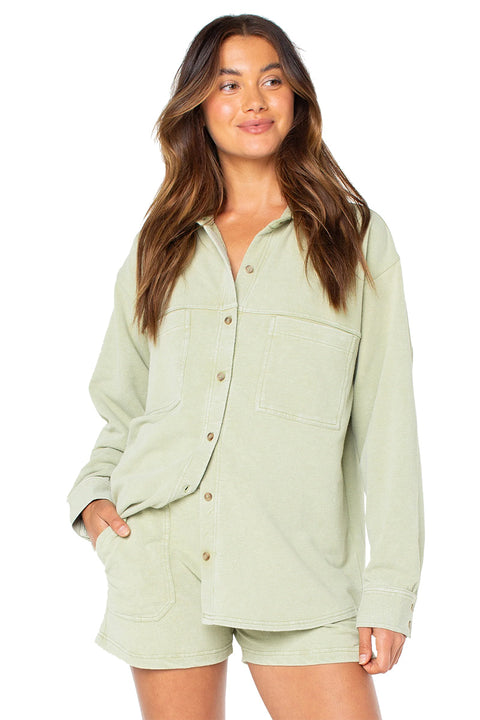 Roxy Dawn Light Top - Sage Solid- Front