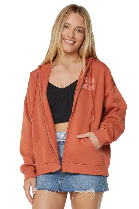 Roxy Evening Lineup Hoodie - Aragon Wave Cuts- Front