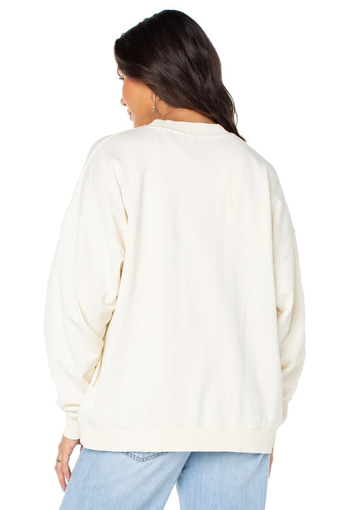 Roxy Lineup Oversized Crew - Cloud Dancer Sunny Oversize- Back