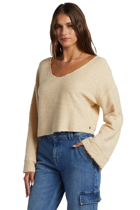 Roxy Made For You V-Neck Sweater - Tapioca - Side