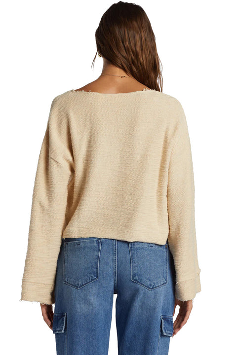 Roxy Made For You V-Neck Sweater - Tapioca - Back