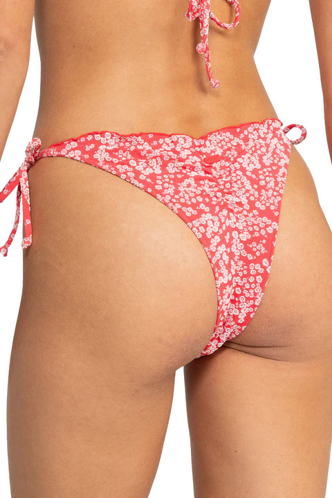 Roxy Margarita Cheeky Side Tie Bikini Bottoms - Hibiscus Margarita- Back