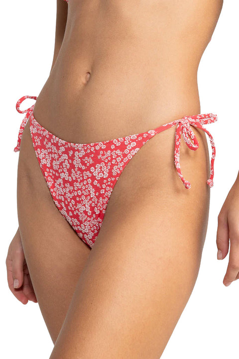 Roxy Margarita Cheeky Side Tie Bikini Bottoms - Hibiscus Margarita- Side 