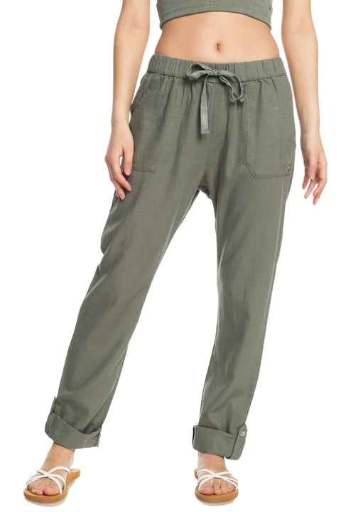 Roxy On The Seashore Cargo Pants - Agave Green- Front