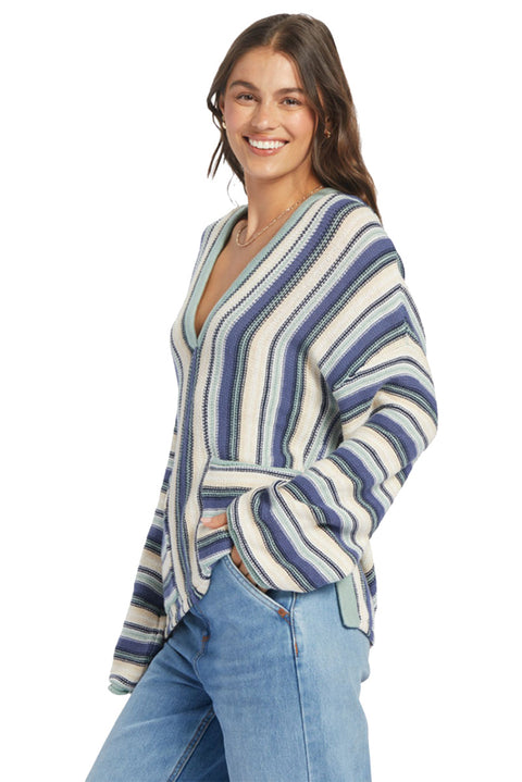 Roxy Sayulita Poncho - Tapioca Nautical Stripe - Side