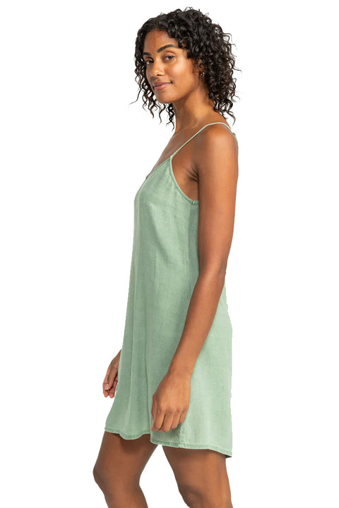 Roxy Shine A Light Solid Dress - Oil Green- Side