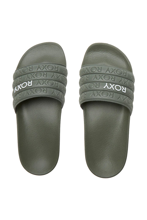 Roxy Slippy Water-Friendly Sandals - Army Green  - Top