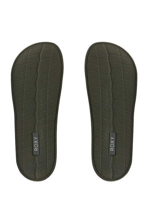 Roxy Slippy Water-Friendly Sandals - Army Green - Bottom