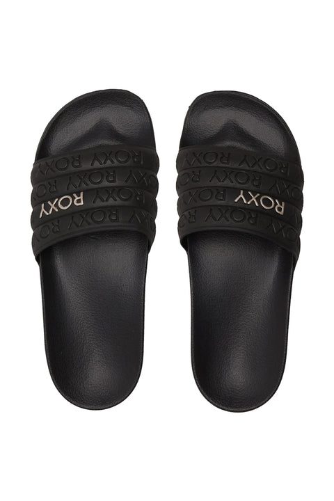 Roxy Slippy Water-Friendly Sandals - Black / M Gold - Top
