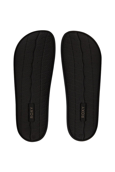 Roxy Slippy Water-Friendly Sandals - Black / M Gold - Bottom