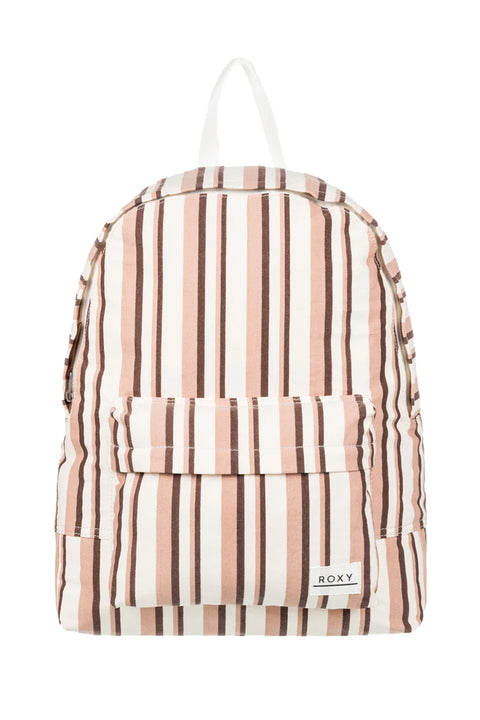 Roxy Sugar Baby Canvas Small Backpack - Root Beer Silk Caye Stripe