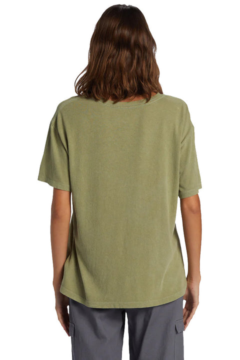 Roxy Surfs Up Short Sleeve T-Shirt - Oil Green- Back