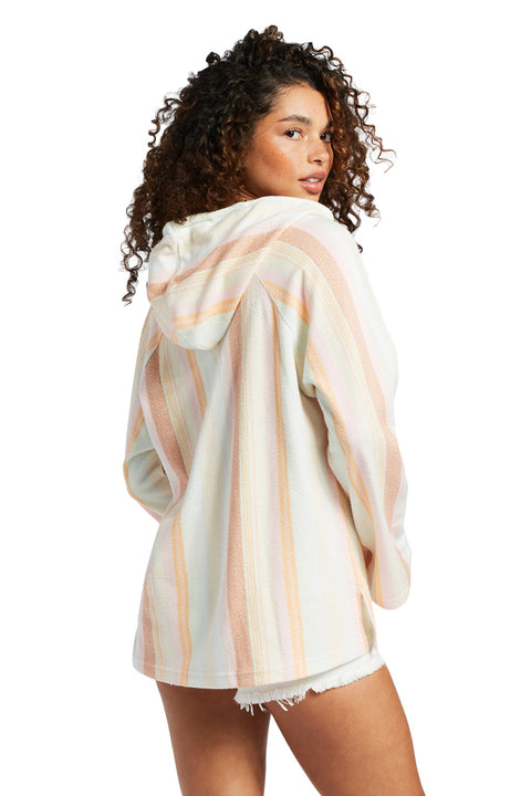 Roxy Wild And Free Poncho Hoodie - Sol Spectrum Stripe - Back