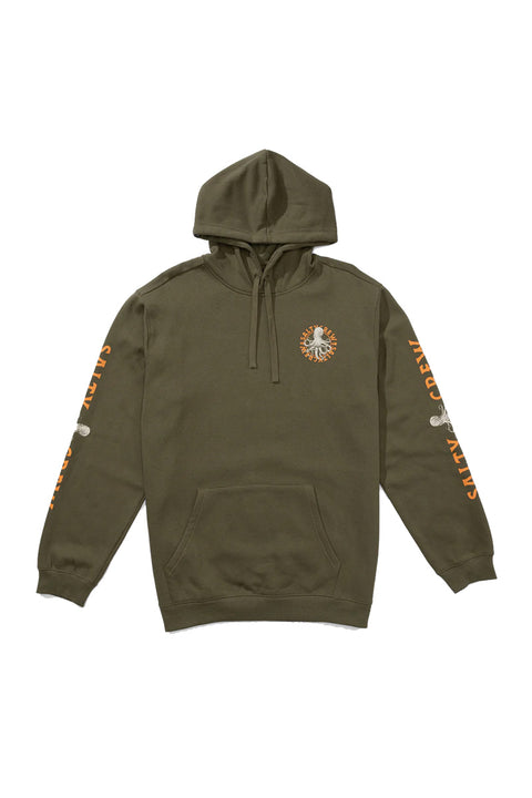 Salty Crew Tentacles Fleece Hoodie - Dusty Olive- Front