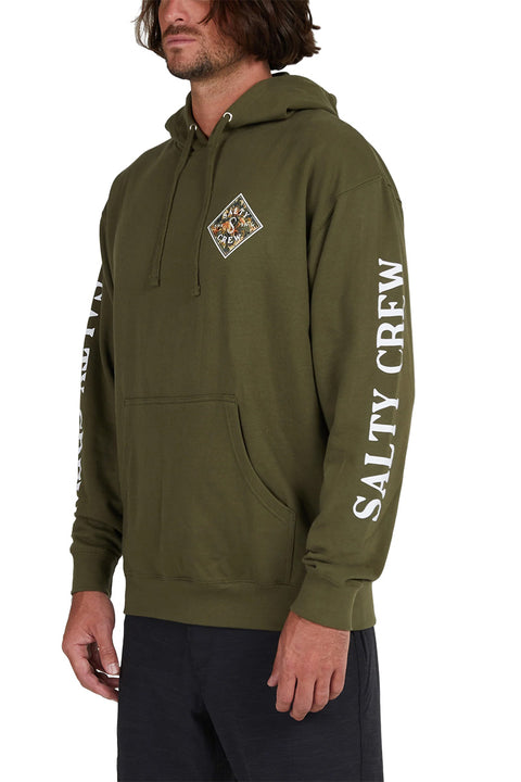 Salty Crew Tippet Shores Fill Hooded Fleece - Army - Side