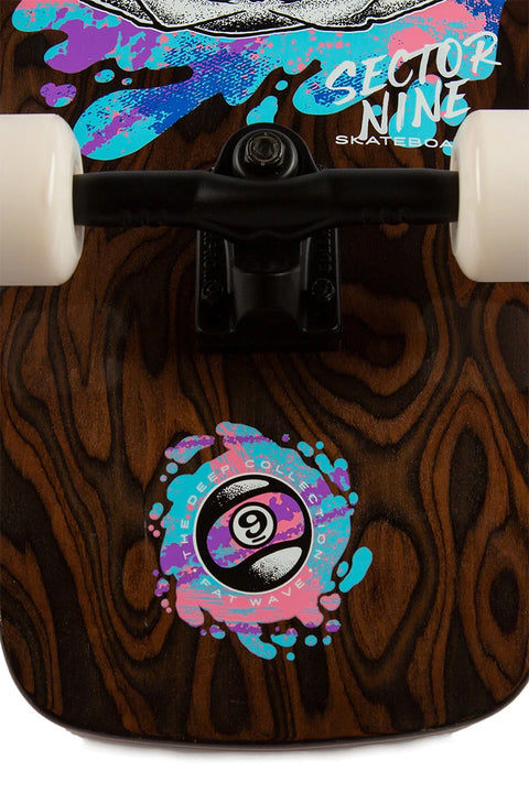 Sector 9 Fat Wave Fossil Complete Skateboard- View of graphic on tail on bottom of deck