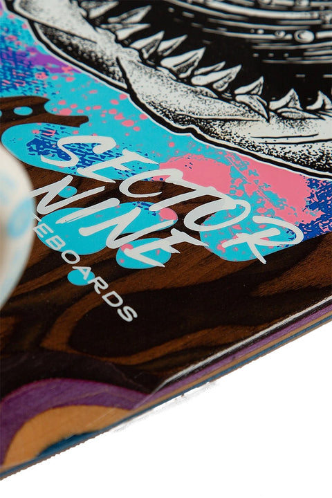 Sector 9 Fat Wave Fossil Complete Skateboard- Close up on graphic on bottom of deck