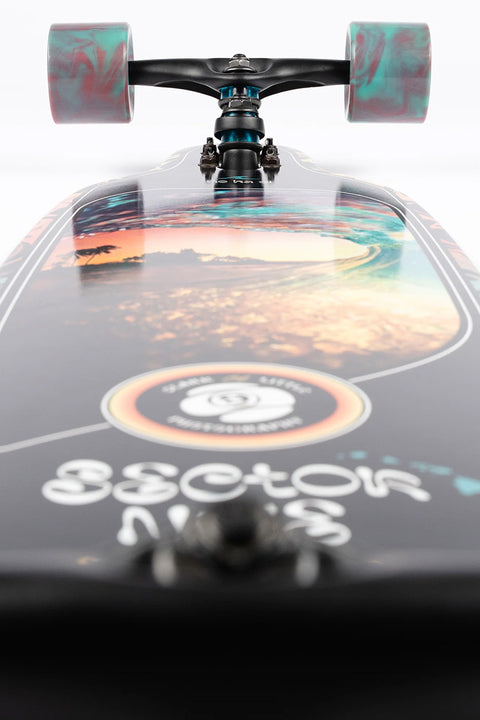 Sector 9 Fractal Shave Ice Complete Skateboard- Graphic on bottom of deck