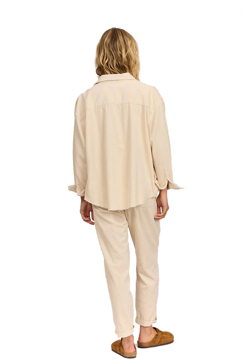 SisstrEvolution After Hours Cord Shacket - Sea Salt- Back