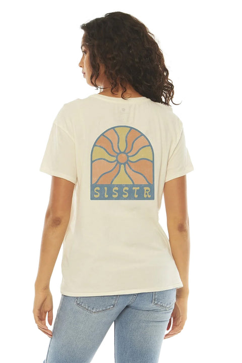 SisstrEvolution Radiate S/S Boyfriend Knit Tee - Vintage White - Back