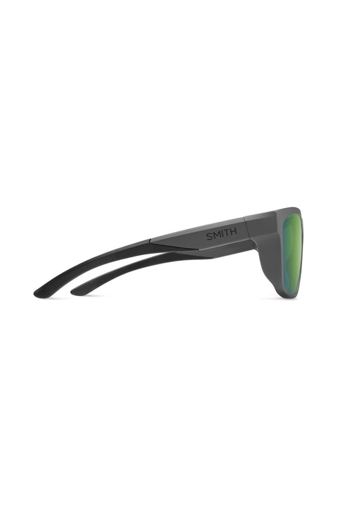 Smith Barra Sunglasses - Matte Cement / Chromapop Polarized Green Mirror - Side