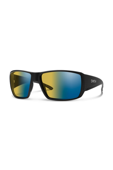 Smith Guide's Choice Sunglasses - Matte Black / ChromaPop Glass Polarchromic Yellow Blue Mirror- Front