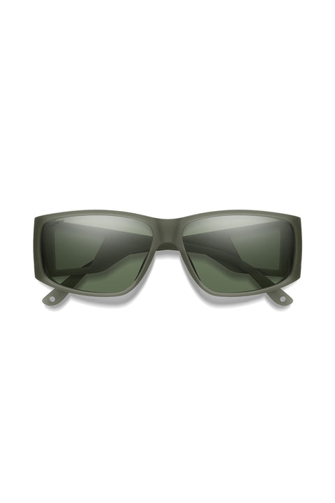 Smith Monroe Peak Sunglasses - Matte Moss Crystal / ChromaPop Polarized Gray Green - Front