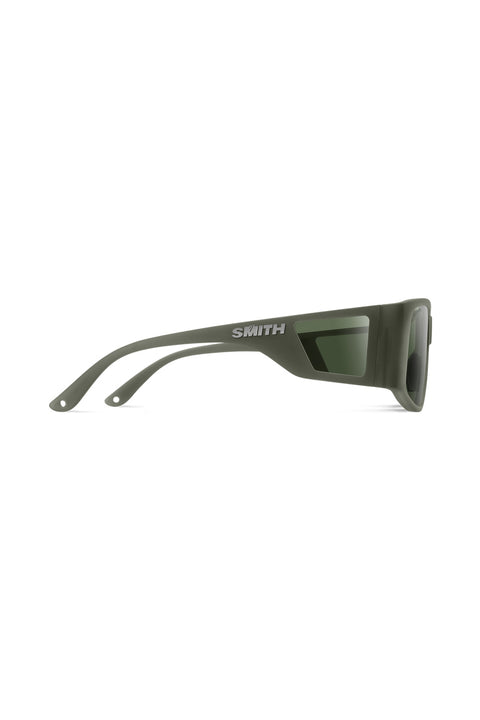 Smith Monroe Peak Sunglasses - Matte Moss Crystal / ChromaPop Polarized Gray Green - Side