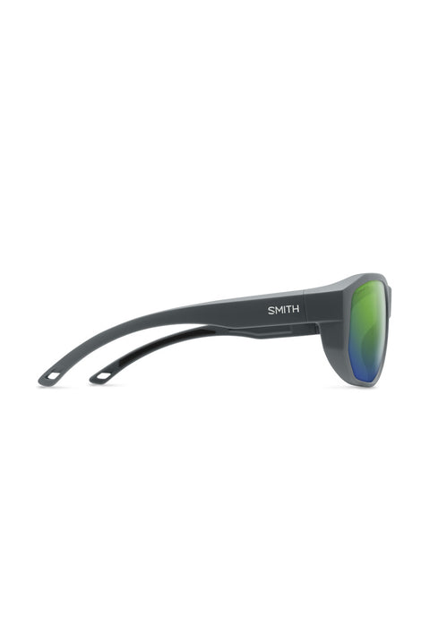 Smith Outrigger Sunglasses - Matte Slate / ChromaPop Polarized Green Mirror- Side