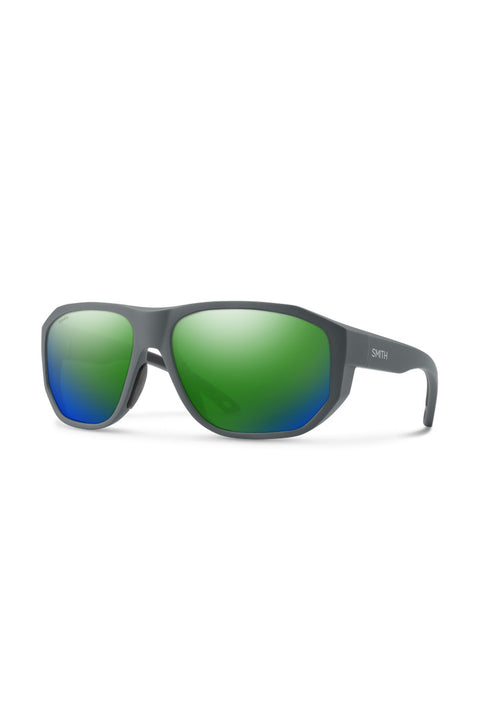 Smith Outrigger Sunglasses - Matte Slate / ChromaPop Polarized Green Mirror- Front