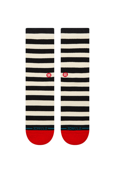 Stance Breton Crew Socks - Black / White- Front view