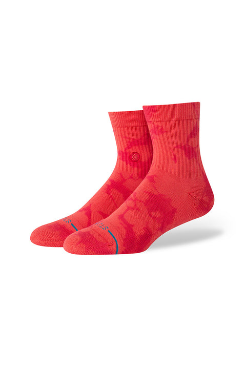 Stance Cotton Quarter Socks - Dye Namic - Red- Side view