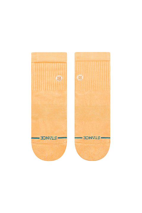 Stance Icon Washed Quarter Socks - Peach- Front view