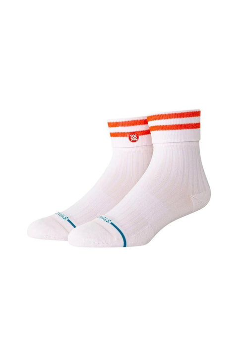 Stance Roll Cuff Quarter Sock - Pink Fade- On feet